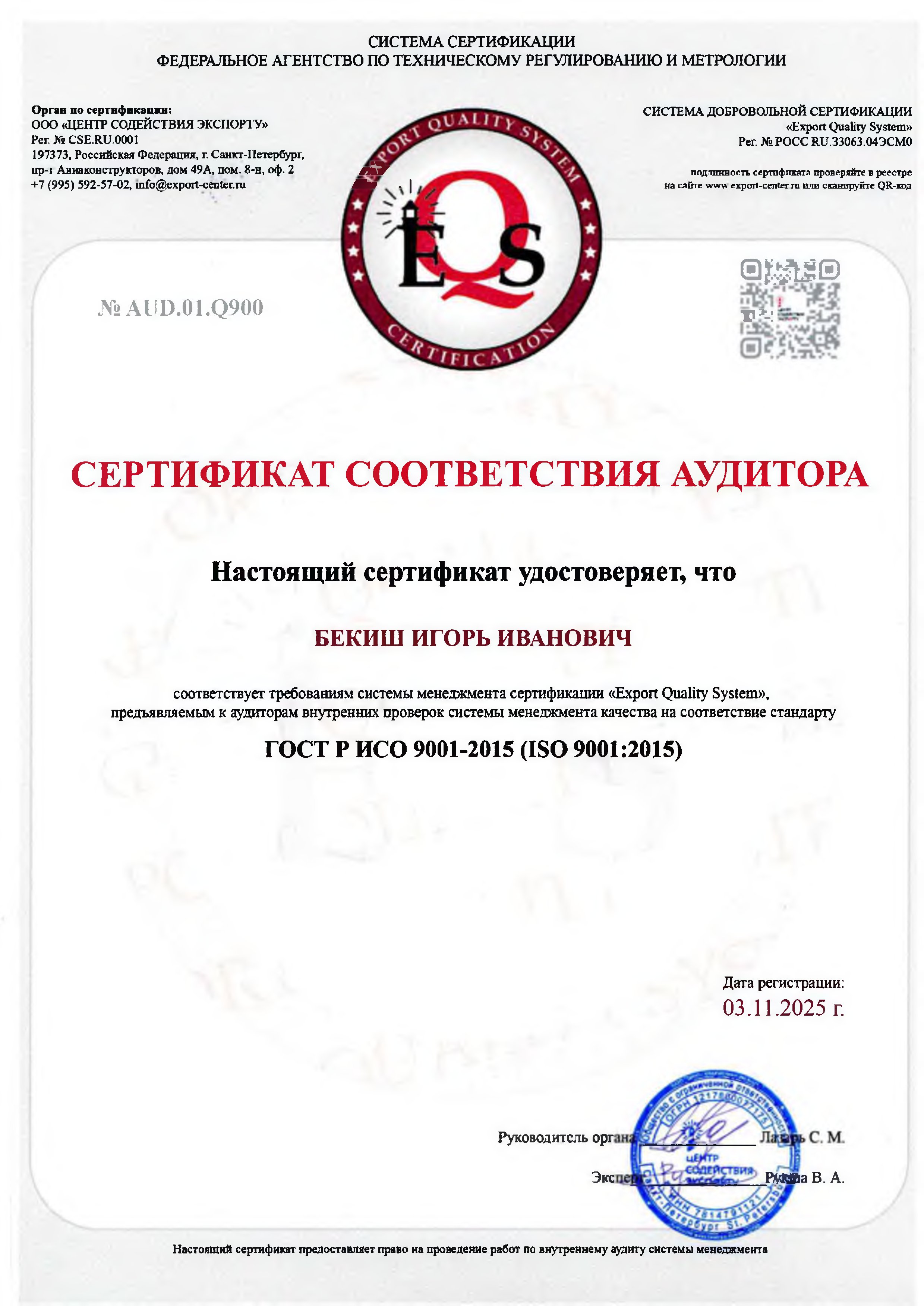 Аудит Бекиш Игорь Иванович